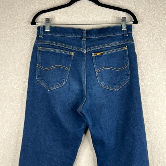 Lee Wide Leg Distressed Hem Dark Wash Jeans Size 10 - Picture 5 of 8